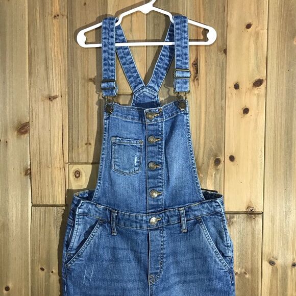 Gap Kids Factory Girls Denim Jeansn Overalls Size  14 - Picture 3 of 16